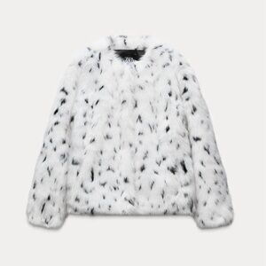 Zara Black and White Teddy Jacket